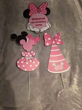 Pink Minnie Mouse-Inspired Party Photo Props - Pink Polka Dot Set